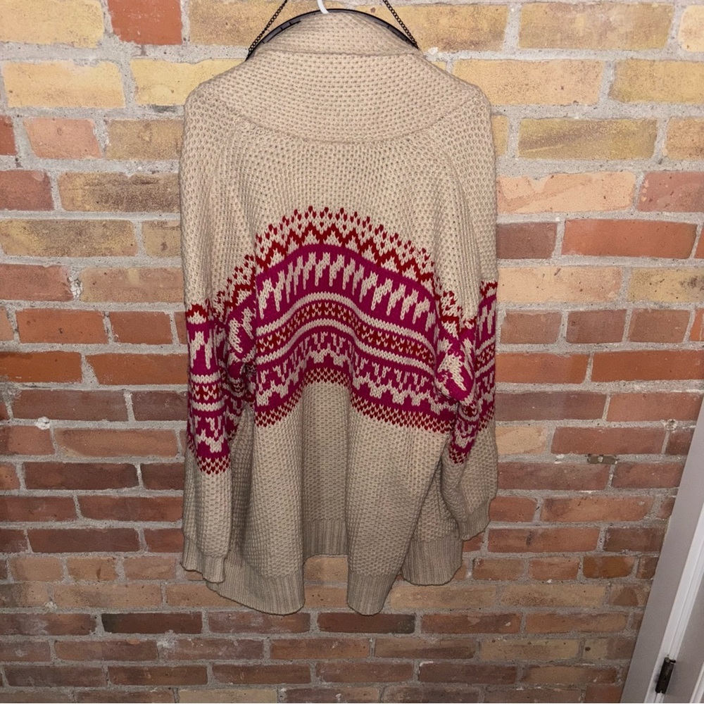 Lane Bryant Cream and Pink Knit Cardigan - Picture 7 of 10